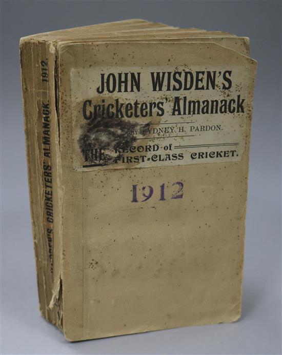 Wisden Cricketers Almanack, 1900-1904, 1910 and 1912-1915 (10, a.f.),